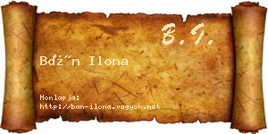 Bán Ilona névjegykártya