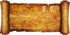 Bán Ilona névjegykártya